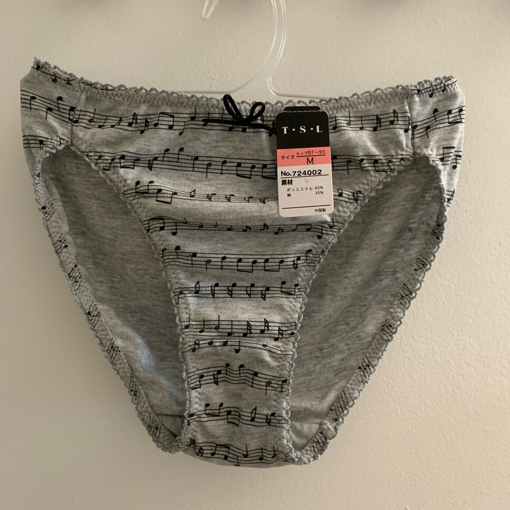 Music pattern women underwear/panty